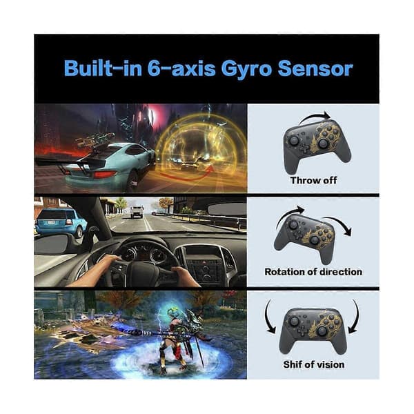 Trådlös Bluetooth-handkontroll för Pro Gamepad Joystick för konsol 6-Axis med NFC(B)