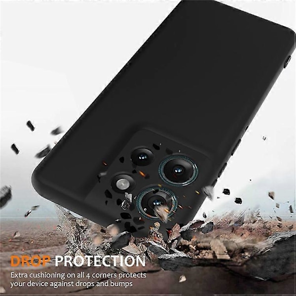Kompatibel med Motorola Edge 50 5G Cover Kompatibel med MagSafe Flydende Silikone Telefon Cover med Snøre Black