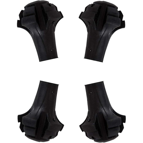 Pakke med 4 svært slitesterke gummi erstatningstupper (erstatningsføtter/bein/tupper/hetter) for vandrestaver - Nordic Walking staver