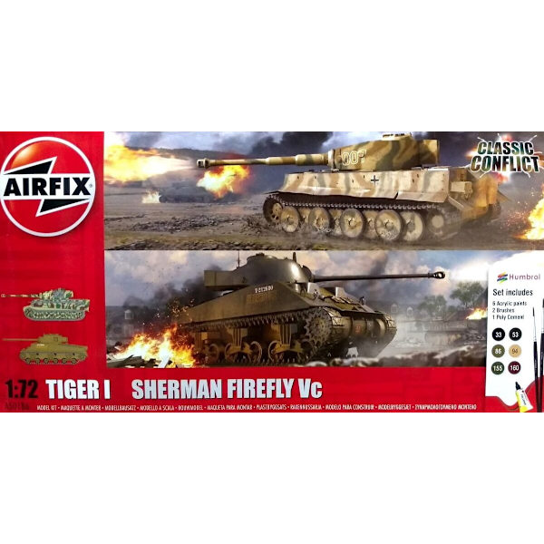 Airfix Classic Conflict Tiger 1 vs Sherman Firefly Vc 1:72 Modellbyggsats multifärg