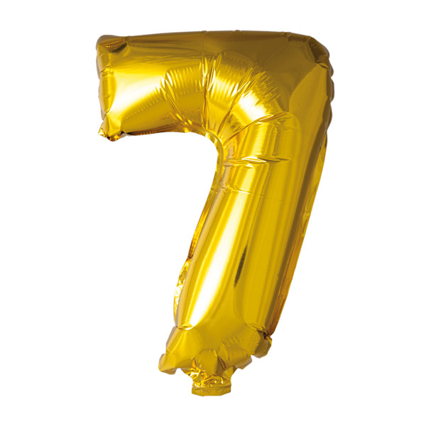 Folieballong 41cm Siffra 7 Guld MultiColor 7