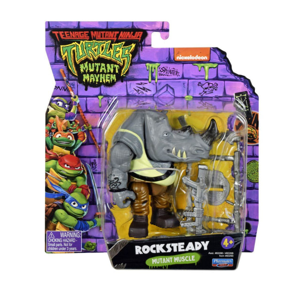 Turtles Mutant Mayhem Figure Rocksteady multifärg