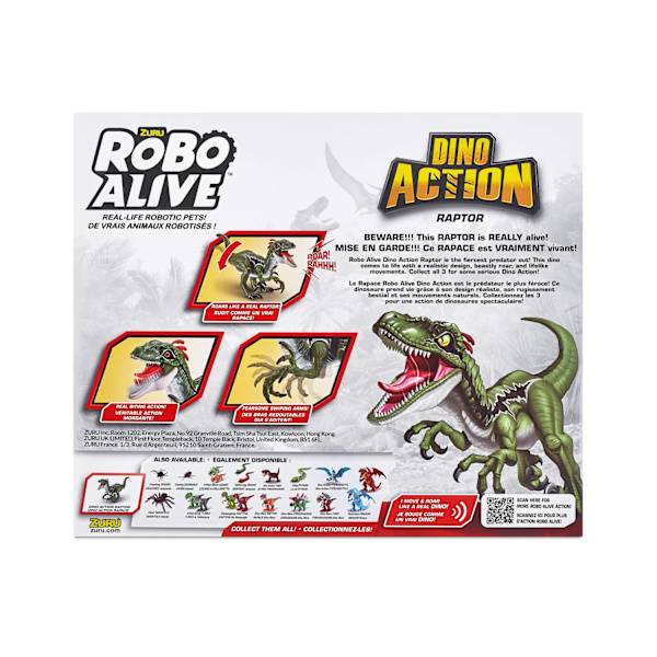 Robo Alive Dino Action Raptor multifärg