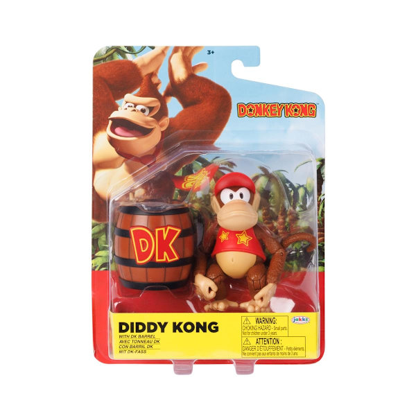 Donkey Kong Figur 10cm Diddy Kong with DK Barrel multifärg