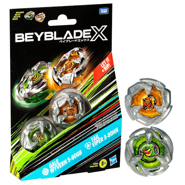Beyblade X Dual Pack Gale Wyvern 5-80GB & Tail Viper 3-80HN multifärg