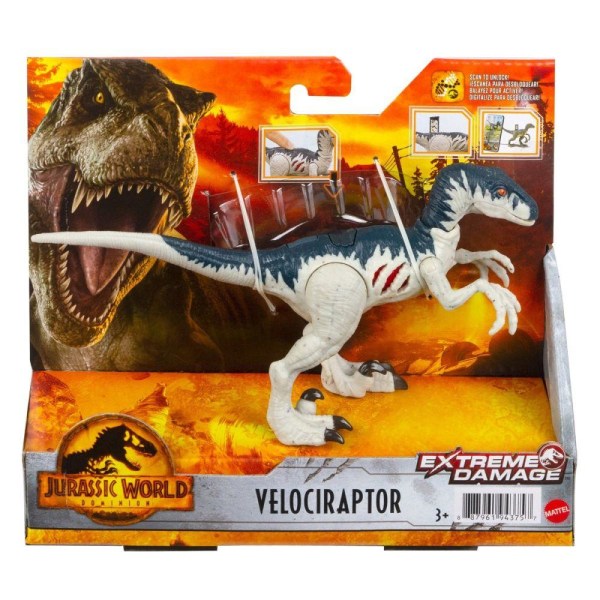 Jurassic World Extreme Damage Velociraptor multifärg