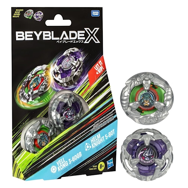 Beyblade X Dual Pack Yell Kong 3-60GB & Helm Knight 5-80T multifärg