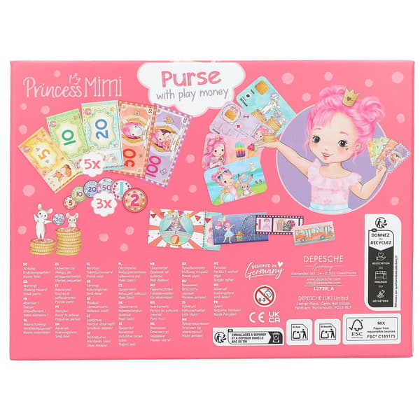 Princess Mimi Plånbok med låtsaspengar multifärg