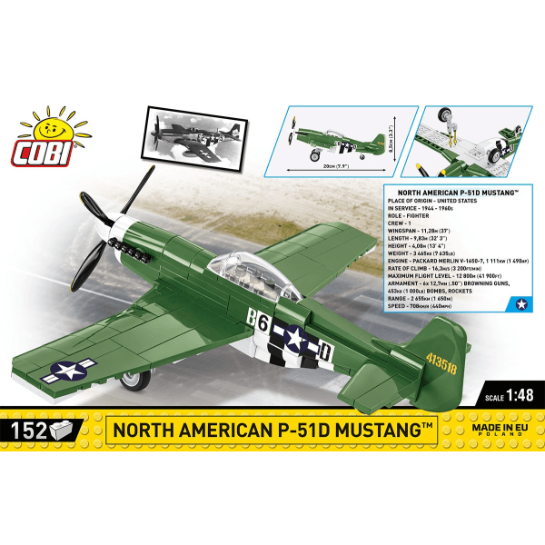 Cobi North American P-51D Mustang 1:48 5860 multifärg