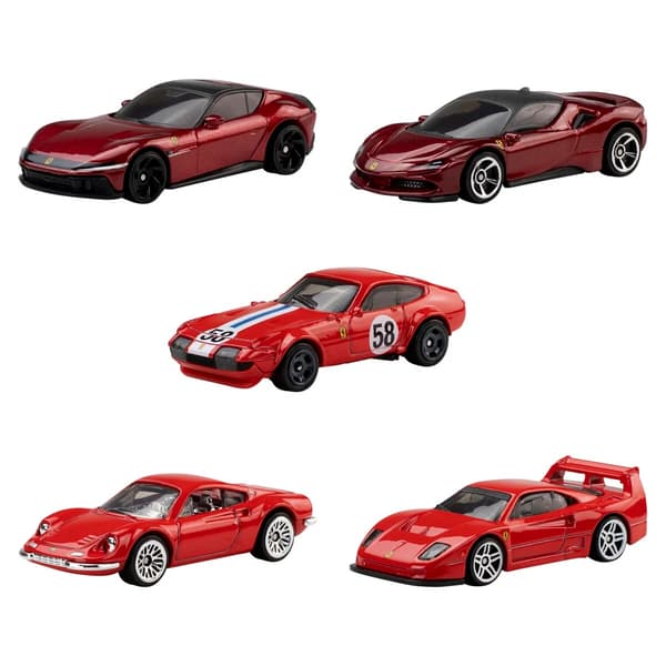 Hot Wheels Ferrari 1:64 5-Pack multifärg