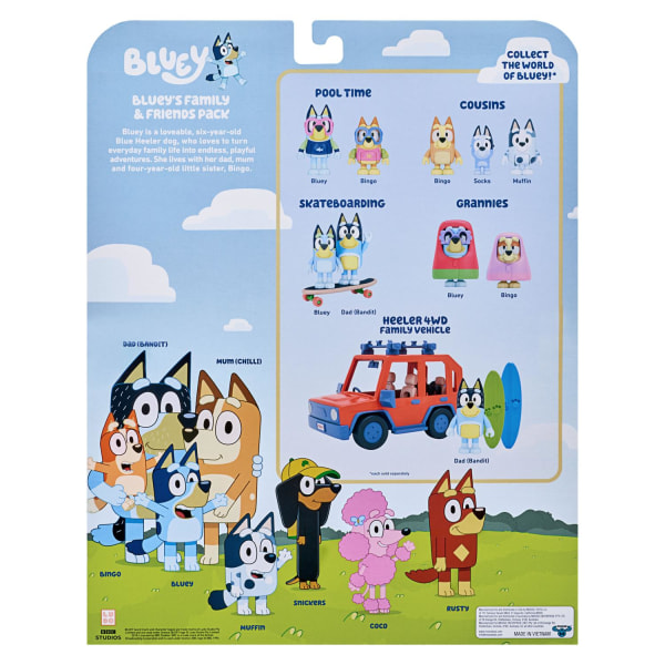 Bluey Figurpaket Blueys Family & Friends 8-pack multifärg