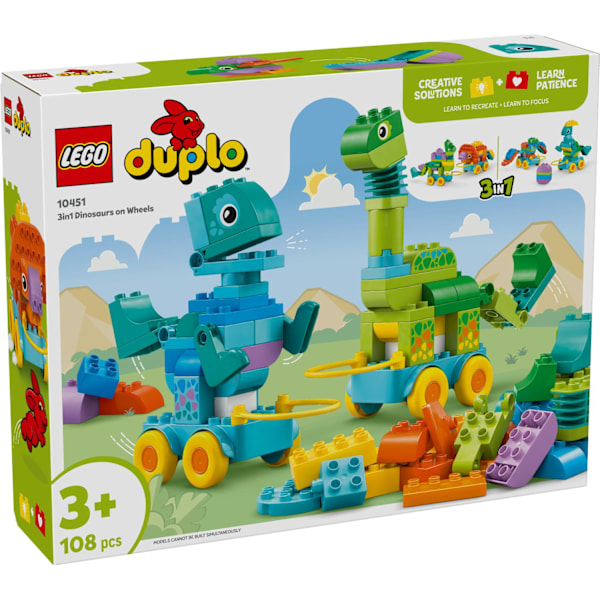 LEGO® DUPLO 3-i-1 Dinosaurier på hjul 10451