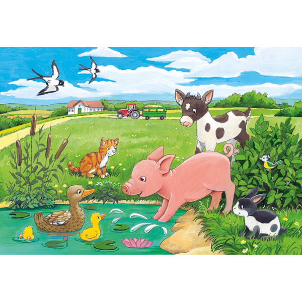 Ravensburger Bondgårdsdjursungar Pussel 2x12 bitar multifärg