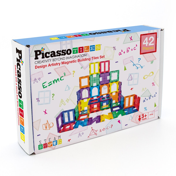 Picasso Tiles Design Artistry Magnetic Tiles set 42 delar multifärg
