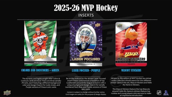 Upper Deck mvp NHL 2025-26 Hobby Booster multifärg