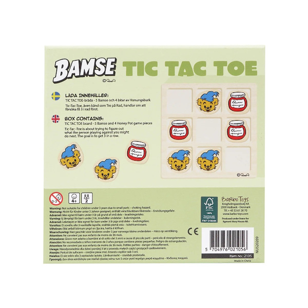 Bamse Tre i Rad i trä multifärg