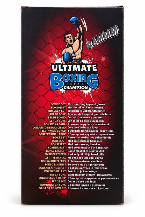 Ultimate Boxing Boxboll med handskar Blå