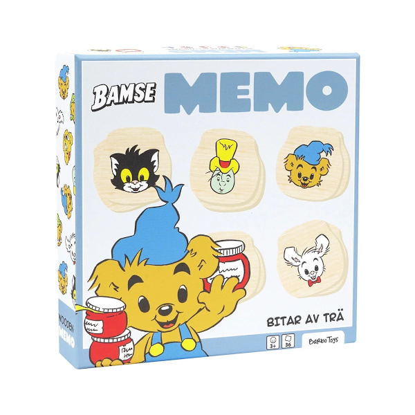 Bamse Memo i trä multifärg
