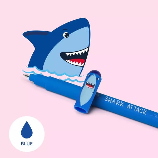 Gelpenna med utsuddbart bläck Shark Attack Blå
