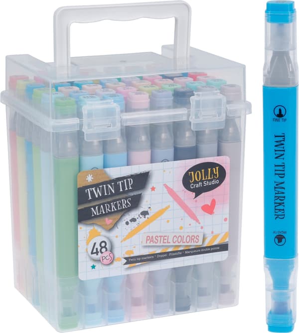Twin Tip Markers Pastel 48-pack i box multifärg