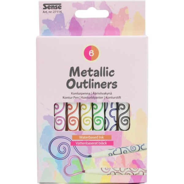 Metallic Outliners Konturpennor 6-pack multifärg