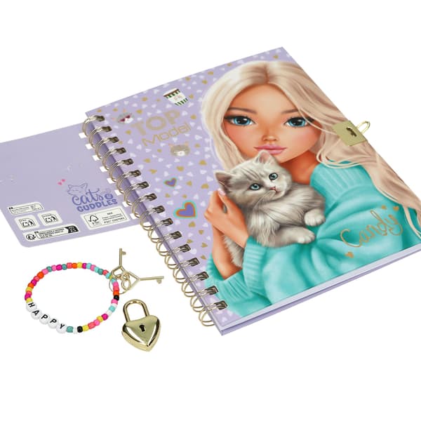 TOPModel Dagbok med lås & armband multifärg