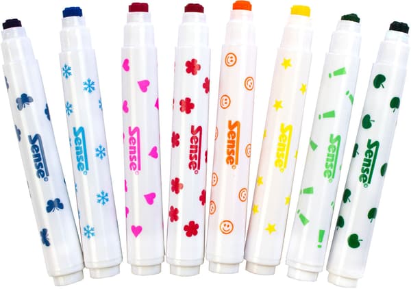 Stämpelpennor 8-pack multifärg