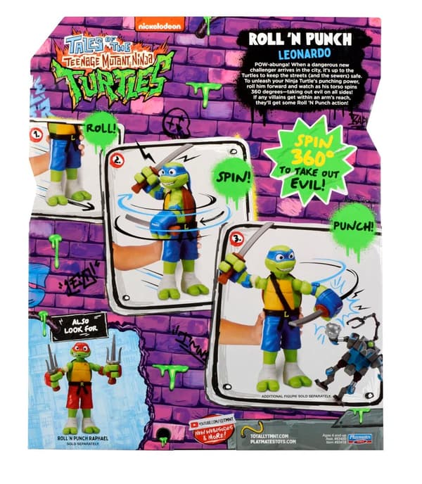 Turtles Roll n Punch Figur 30cm Leonardo