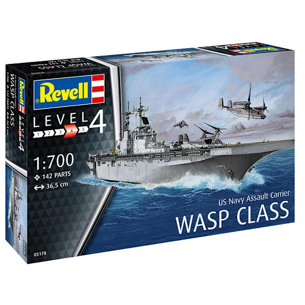 Revell US Navy Assault Carrier Wasp Class 1:700 Modellbyggsats multifärg