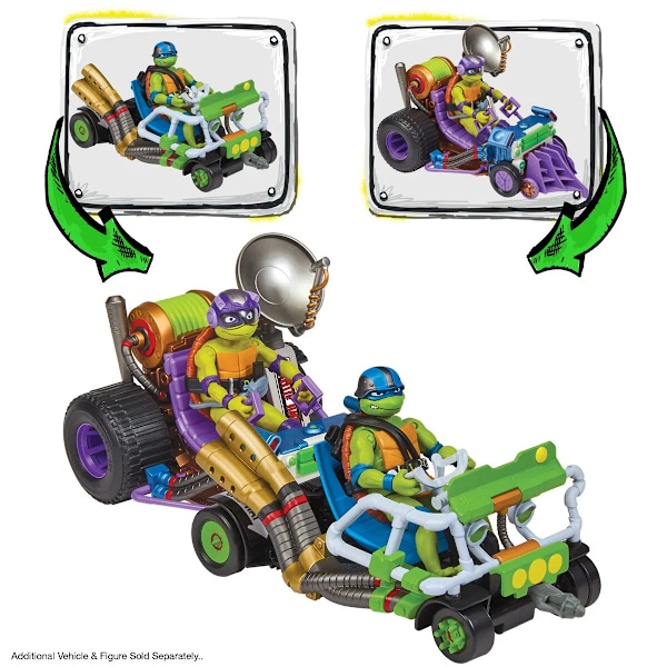 Turtles Fordon med figur Assault Buggy with Leonardo multifärg
