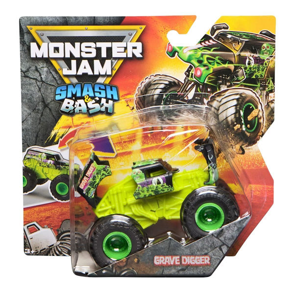 Monster Jam 1:64 Smash & Bash Grave Digger multifärg