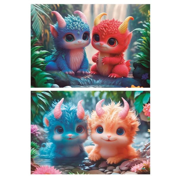 Educa Söta Monster Pussel 2x100 bitar multifärg