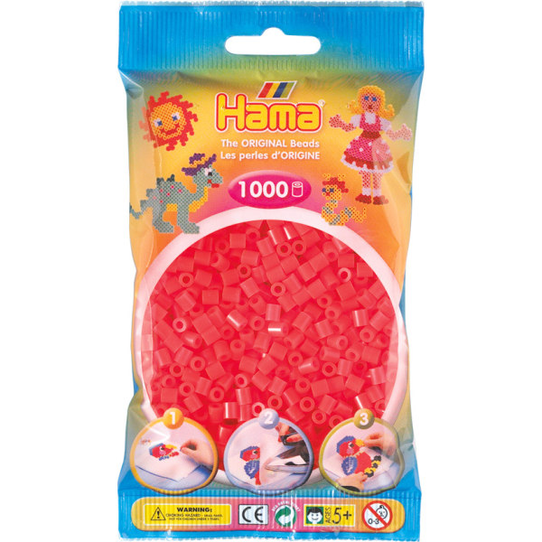 Hama Midi Neon Röd 1000st 207-35 multifärg
