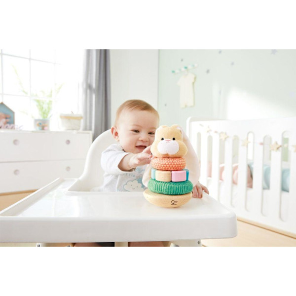 Hape Bunny Stacker Plocktorn multifärg