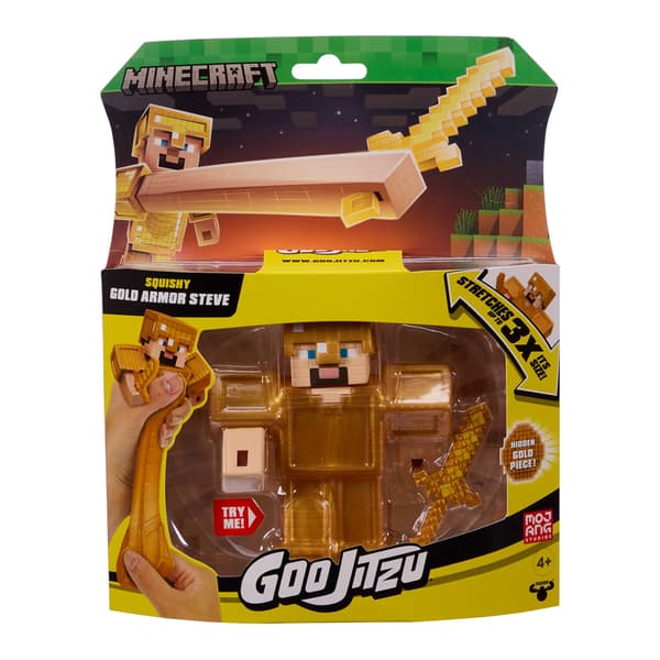 Goo Jit Zu Minecraft Squishy Gold Armor Steve multifärg