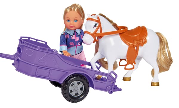 Evi Love Docka med bil och hästsläp multifärg