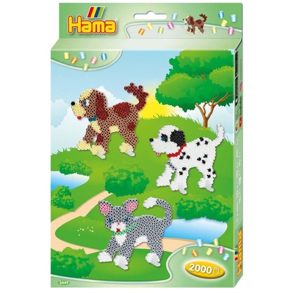 Hama Midi Box Hundar och Katter 2000 pärlor multifärg