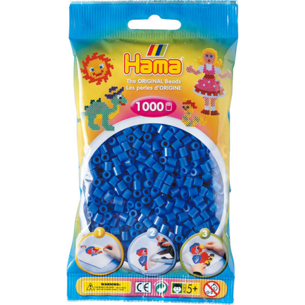 Pärlor till pärlplatta Hama Midi Ljusblå 1000st 207-09 Ljusblå
