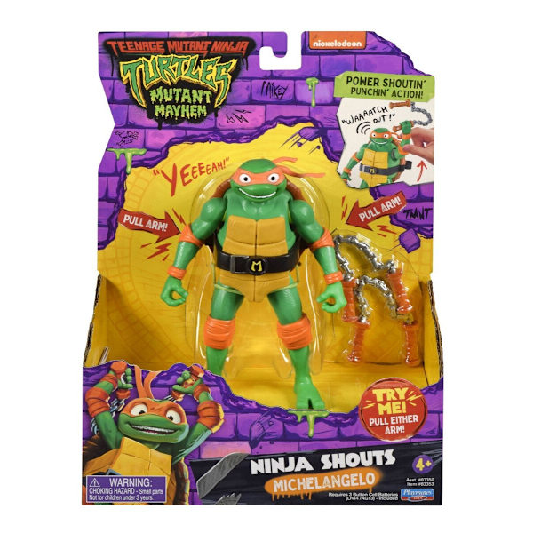 Turtles Mutant Mayhem Figur med ljud Michelangelo