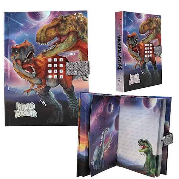 Dino World Dagbok med kod & ljud T-Rex multifärg