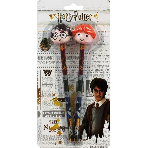 Harry Potter Pennor med 3D-sudd 2-pack multifärg