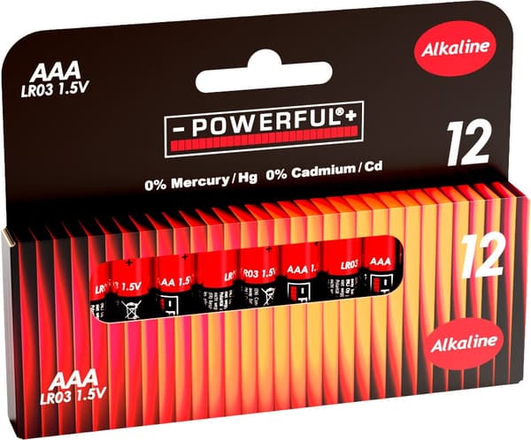 Batterier AAA 12-pack Alkaline