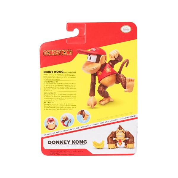 Donkey Kong Figur 10cm Diddy Kong with DK Barrel multifärg