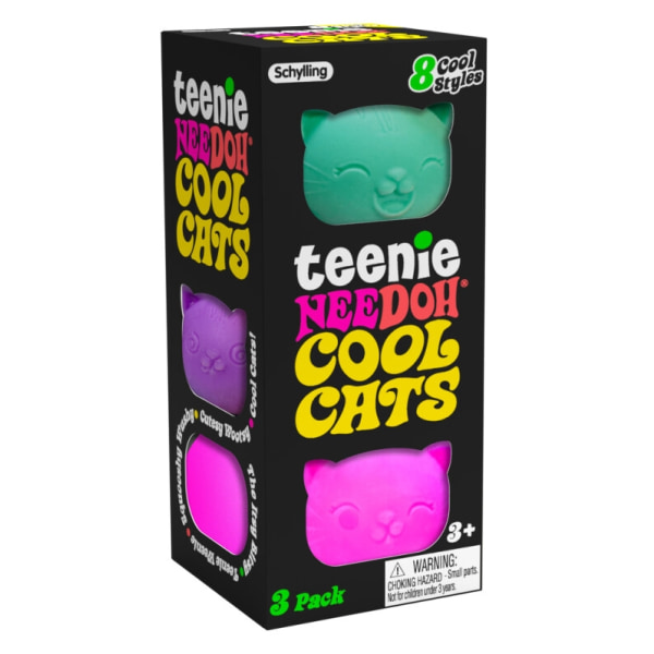 Nee Doh Teenie Cool Cats 3-pack Rosa