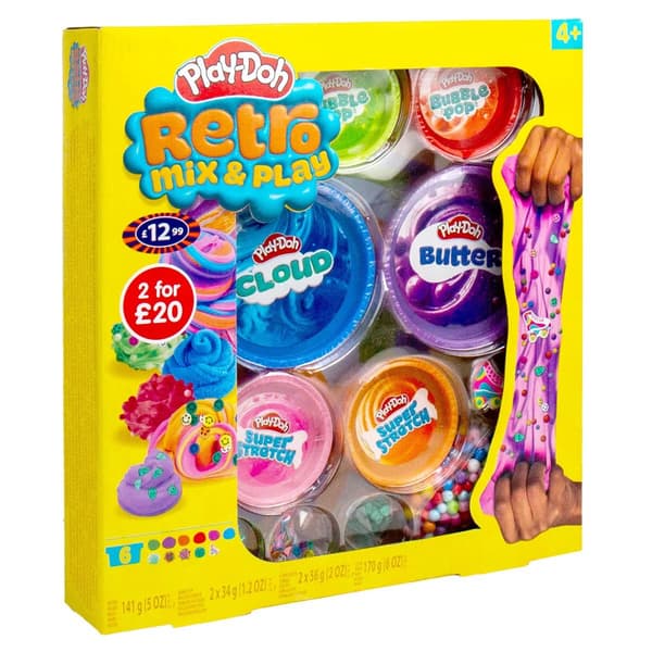 Play-Doh Retro Mix & Play 6-pack multifärg