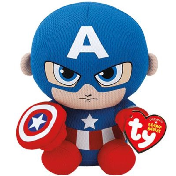 TY Marvel Beanie Babies Captain America Regular multifärg