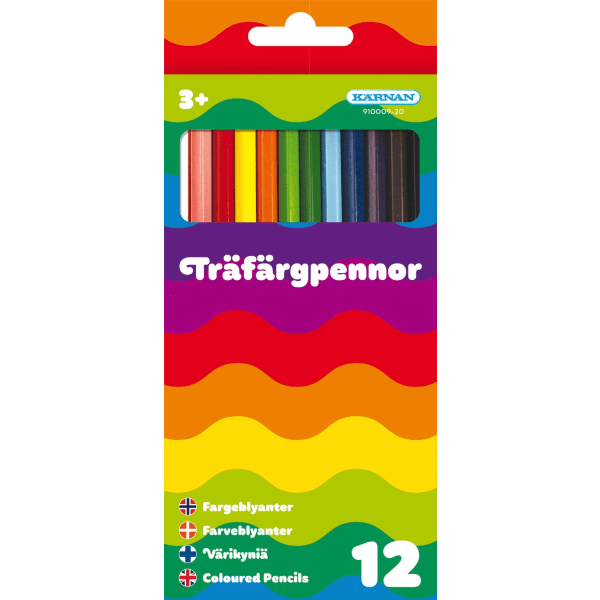 Träfärgpennor 12st multifärg