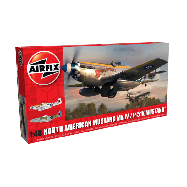 Airfix North American Mustang Mk.IV/P-51K Mustang 1:48 Modellbyggsats multifärg