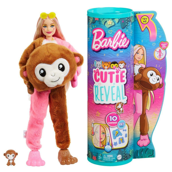 Barbie Cutie Reveal Jungle Apa multifärg
