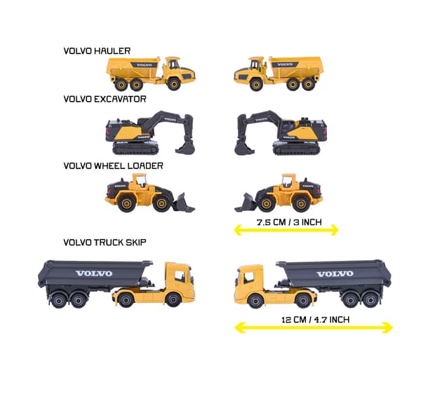 Majorette Volvo Construction 4-pack Giftpack multifärg